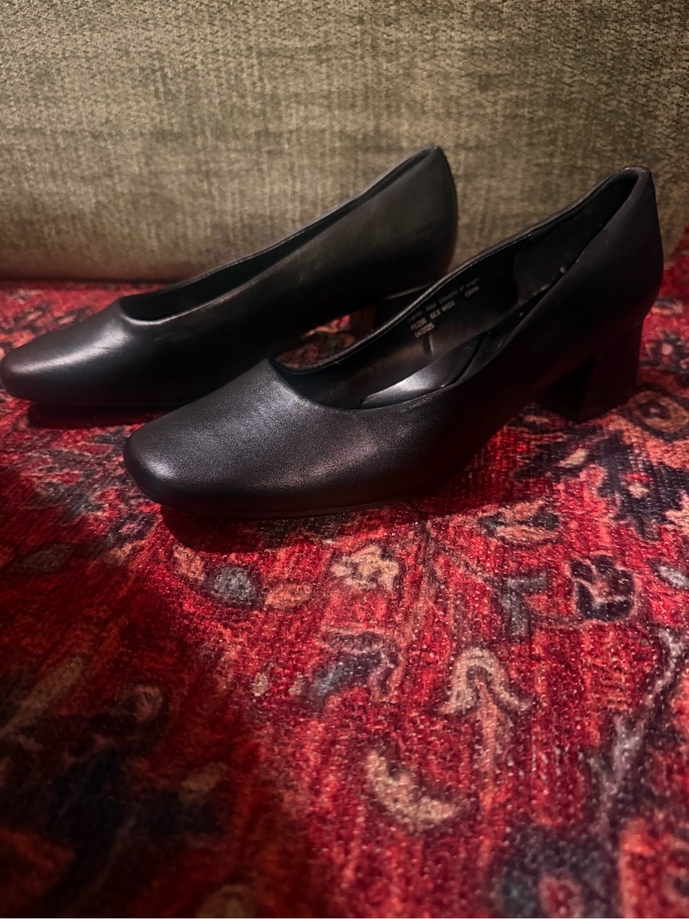 NEXT Black Extra Wide Block Heel Pumps US 8 UK 6 EU 39
